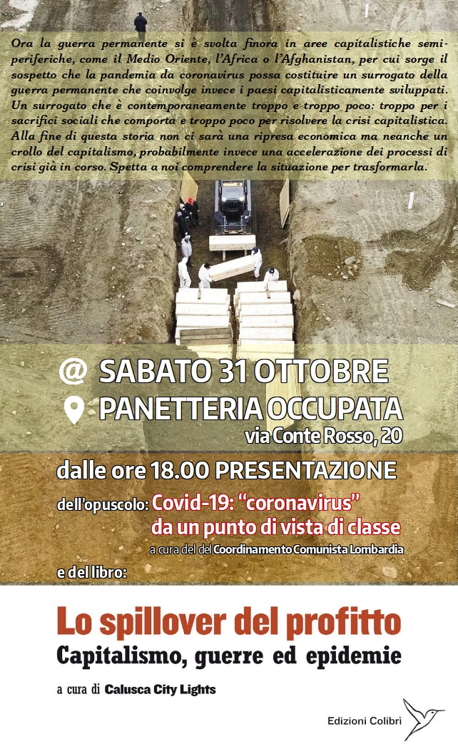 Presentazione del libro “Lo spillover del profitto” e dell’opuscolo Covid 19: “coronavirus” da un punto di vista di&nbsp;classe