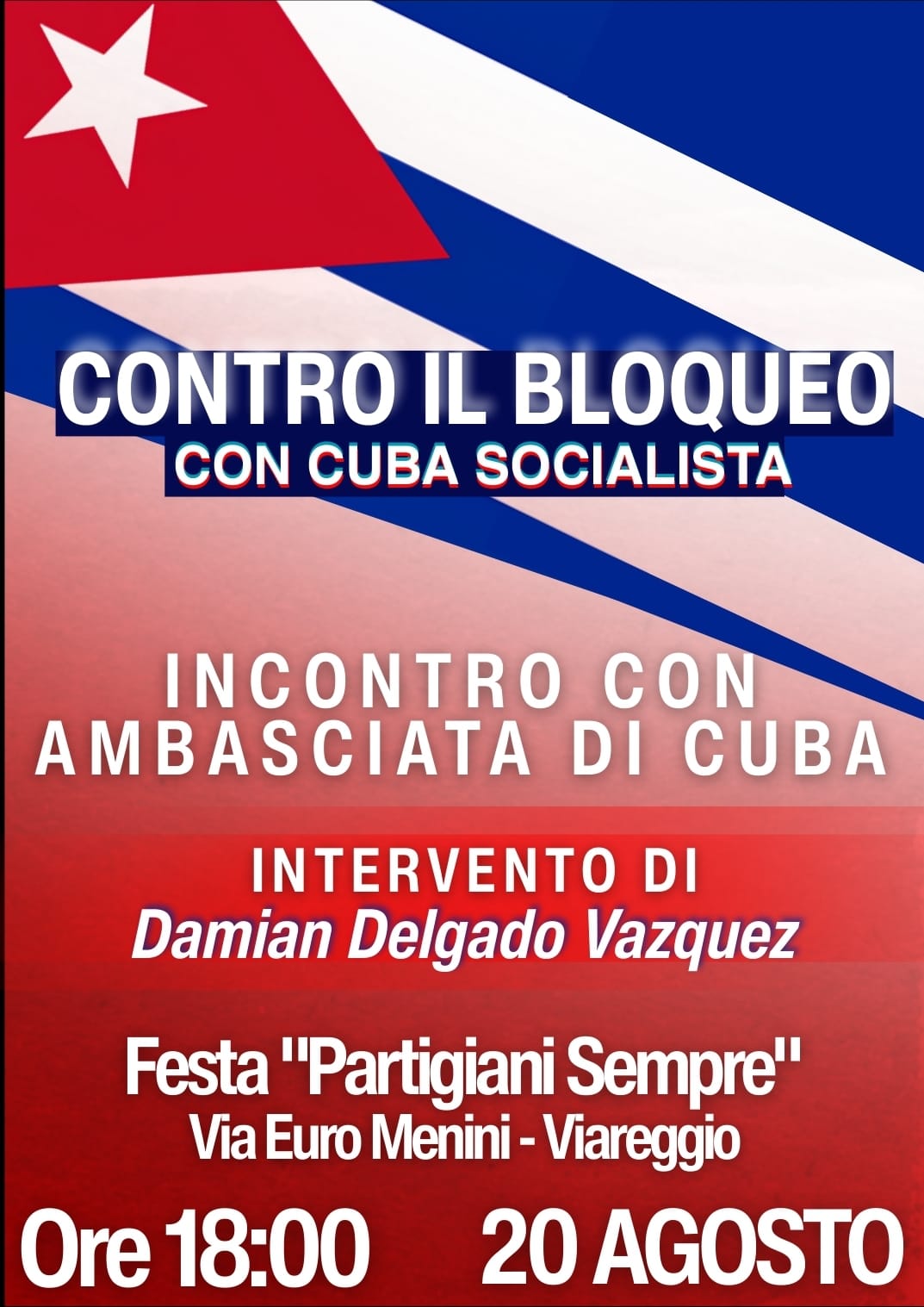 Viareggio 20 agosto ore 18 con&nbsp;Cuba